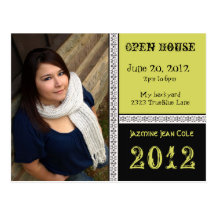 sunny yellow Open House Postcard