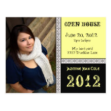 sunny yellow Open House Postcard