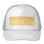 Sunny Yellow Waves Abstract Design. Trucker Hats