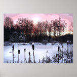 Sunrise at Frozen Pond Posters