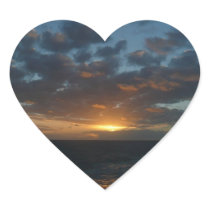 Sunrise at Sea Heart Sticker