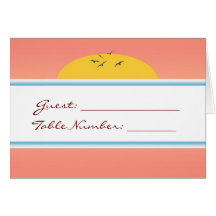 Sunrise Birds Guest Seating Place Cards