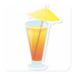 Sunrise Cocktail Square Stickers