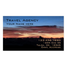 Sunrise customizable travel agency business cards