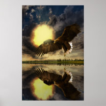 Sunrise-Eagle-Brushstroke-Ver-1 Posters