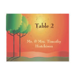 Sunrise Landscape & Trees Wedding Table Card Postcards