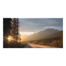 Sunrise on the Dalton Highway in Alaska Custom Photo Card
