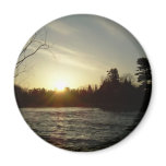 Sunrise over Mississippi river magnets