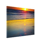 Sunrise over Ocean & Reflected on Beach Gallery Wrap Canvas