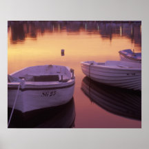 Sunrise over Stari Grad harbour with fishing Print