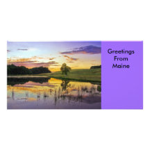 Sunrise Picnic Greetings From Maine Personalized Photo Card