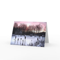 Sunrise Pond Seasons Greetings Card