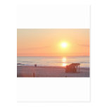 Sunrise Sandy Beach Ocean Lifeguard Stand Photos Postcard
