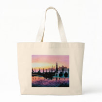 "Sunrise St. Mark's" Gondola Watercolor Tote Bags