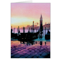 "Sunrise St. Mark's" Gondola Watercolor Greeting Cards