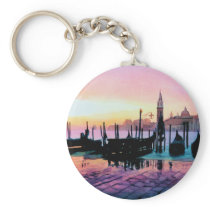 "Sunrise St. Mark's" Gondola Watercolor Key Chains