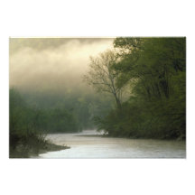 Sunrise through fog viewed from Red Bluff, Photo Art