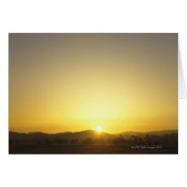 Sunrise with hills and trees greeting card
