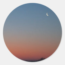sunrise with morning moon, Photo by: TEYoung Stickers
