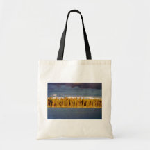 Sunset across Scoter Camp Lake Canvas Bags