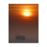 Sunset and cruise ship postcards