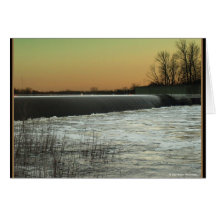 Sunset and Dam card