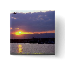 Sunset approach over Crete Harbour Button