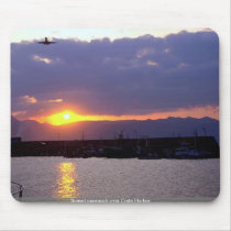 Sunset approach over Crete Harbour Mousepad