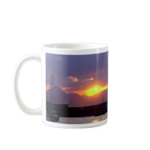 Sunset approach over Crete Harbour Mug
