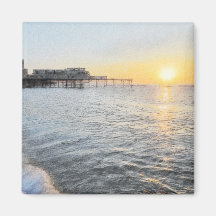 Sunset at Aberystwyth Fridge Magnets