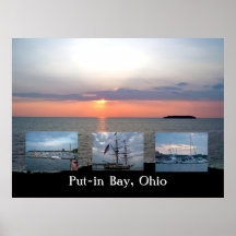 Sunset at Lake Erie Collage Poster