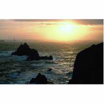 Sunset at Land's End at the Cornish Riviera Acrylic Cut Out