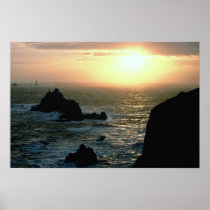 Sunset at Land's End at the Cornish Riviera Print