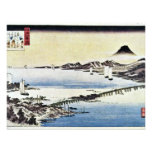 Sunset At Seta By Hiroshige Utagawa (Best Quality) Invitations
