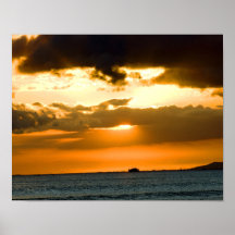 Sunset at Waikiki Beach Posters