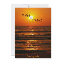 Sunset Beach Destination Wedding Invitation