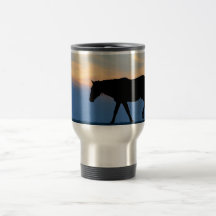 Sunset Beach Horse Coffee Mugs