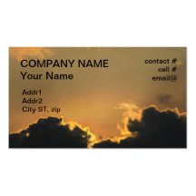 sunset behind low clouds business card