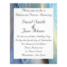Sunset blue - wedding rehearsal dinner personalized announcements