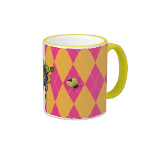 Sunset Bug Argyle Ringer Mug