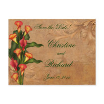 Sunset Calla Lilies Save the Date Post Card