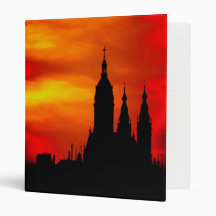 Sunset Church Silhouettes Vinyl Binders