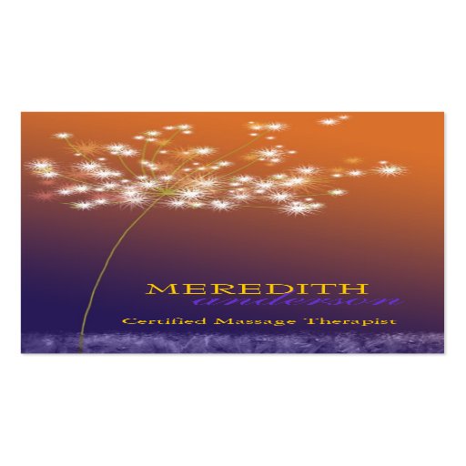 Sunset Dandelion Unique Professional Business Card