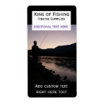 Sunset Fisherman Fishing Supplies Label Sticker