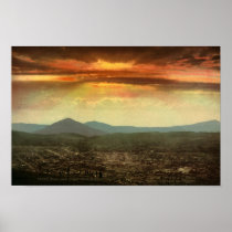 SUNSET FROM CRIPPLE CREEK-PHOTOCHROM PRINT
