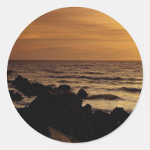 Sunset from Putsborough Beach, Woolacombe Bay, Nor Sticker