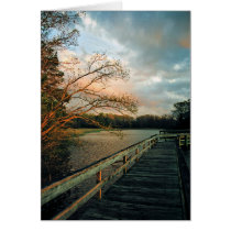 Sunset Glow on Pier notecards cards