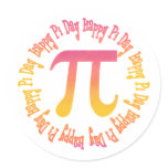 Sunset Gradient Pi Day Gifts and Tees stickers
