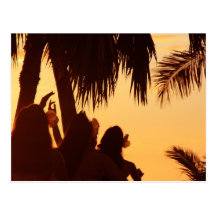 Sunset Hula Dancing Postcard
