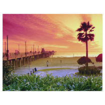 Sunset, Huntington Beach pier, California, U.S.A. Full Colour Flyer